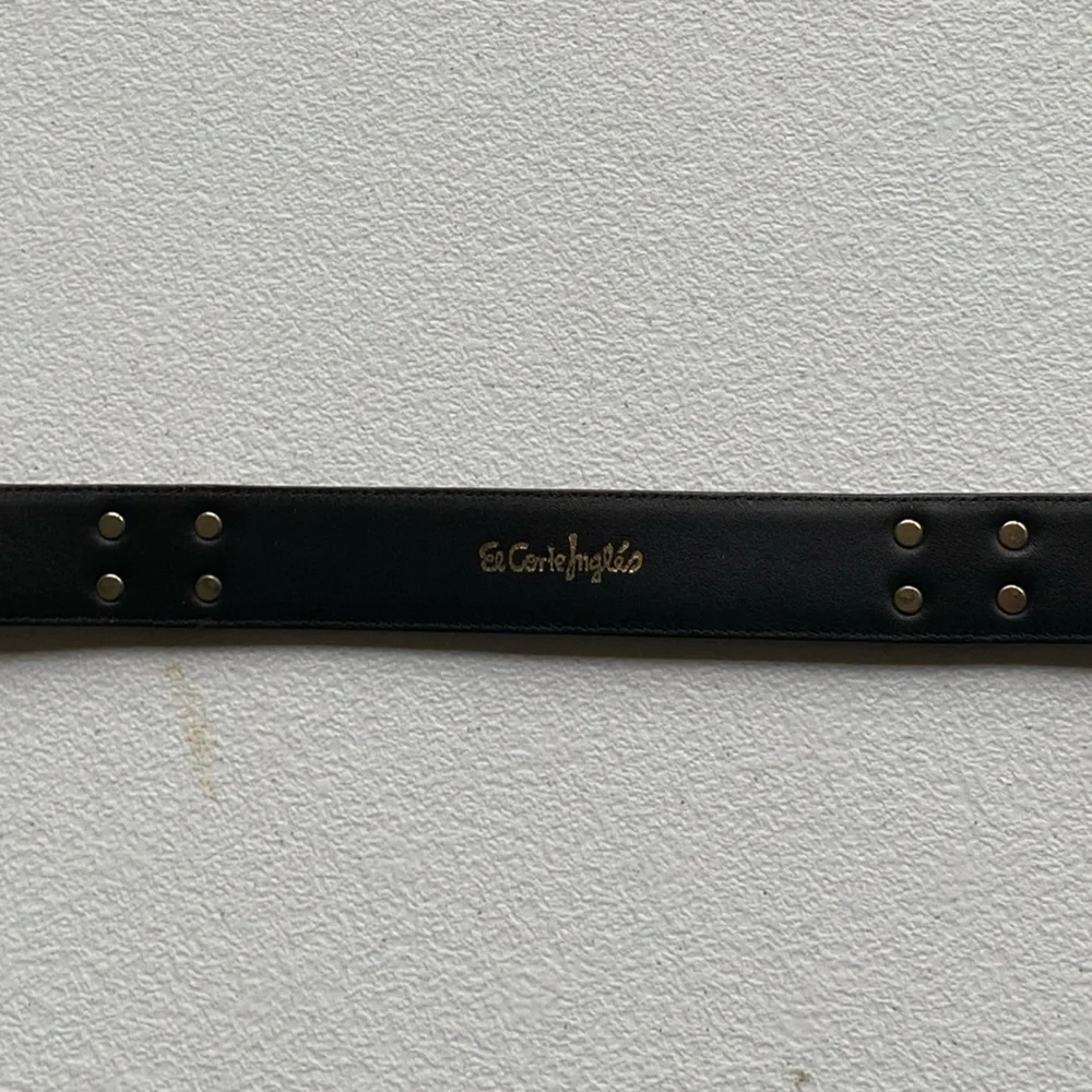 Roberto Bellido Black and Gold Leather Belt Size 36